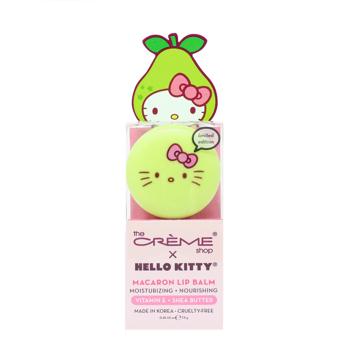 The Crème Shop x Hello Kitty Macaron Lip Balm - Juicy Pear Flavored Beauty & Personal Care The Crème Shop