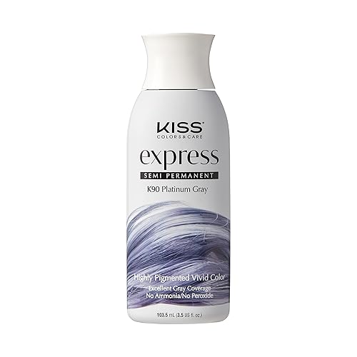 Kiss Express Semi-Permanent Hair Color 100mL (3.5 US fl.oz) (1 Count, Platinum) Beauty & Personal Care KISS