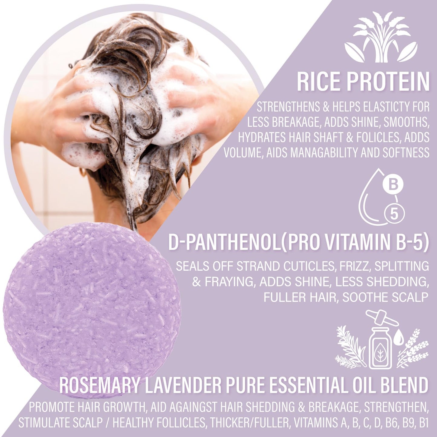 Luxiny Hair Shampoo and Conditioner Set - Sulfate Free Lavender Bars, Made in USA (1 Shampoo Bar 60g, 1 Deep Conditioner Bar 50g) Beauty & Personal Care Luxiny