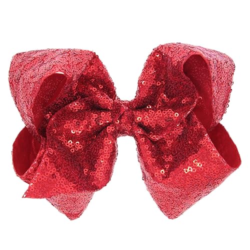 Xansema Hair Accessories: Sequin Large Bows with Alligator Clips for Girls (Red) Beauty & Personal Care Xansema