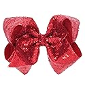 Xansema Hair Accessories: Sequin Large Bows with Alligator Clips for Girls (Red) Beauty & Personal Care Xansema