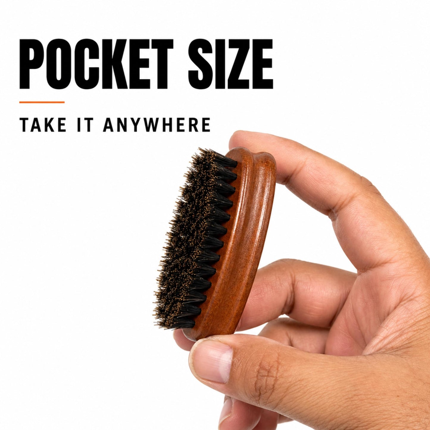 GENTS Wood Small Travel Beard Brush - Natural Boar Bristles with Wooden Grooved Handle Mini Size Portable (Small, 1, Count) Beauty and Personal Care G.B.S