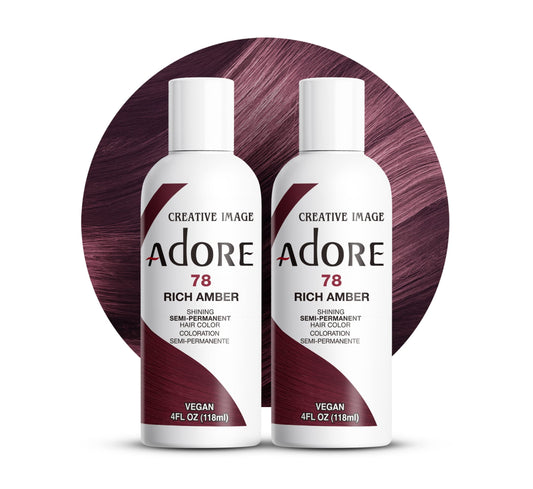 Adore Semi Permanent Hair Color (078 Rich Amber) (2 Pack) | Vegan & Cruelty-Free Brown Hair Dye | No Ammonia, No Peroxide, No Alcohol | 4 Fl Oz Beauty & Personal Care Adore