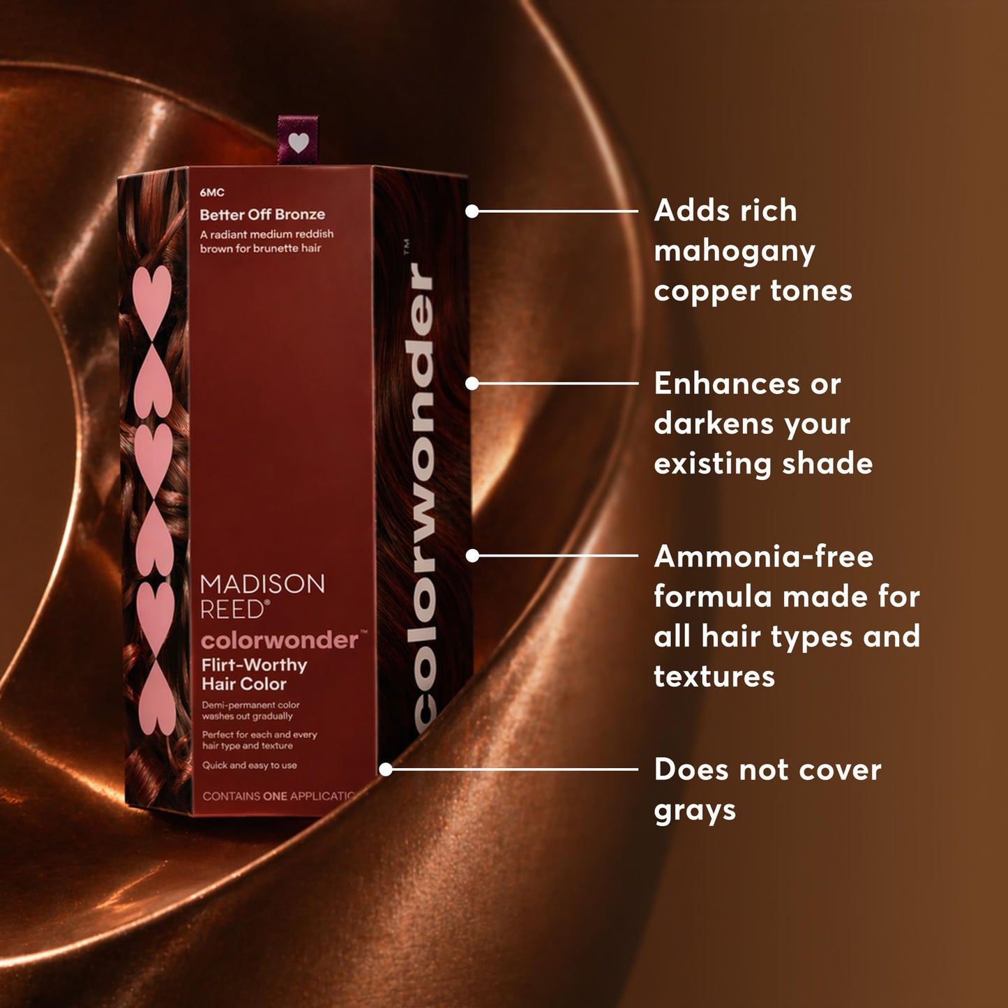 Madison Reed ColorWonder Demi-Permanent Hair Color Kit - 6MC Medium Auburn Brown (Better Off Bronze) | Vibrant Warm Tone, Lasts 25 Washes Beauty & Personal Care Madison Reed