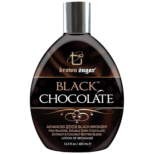 Brown Sugar Black Chocolate Tanning Lotion, Advanced 200X Black Bronzer with Double Dark Chocolate Extract & Organic Butters, 13.5 Fl Oz Beauty & Personal Care Brown Sugar