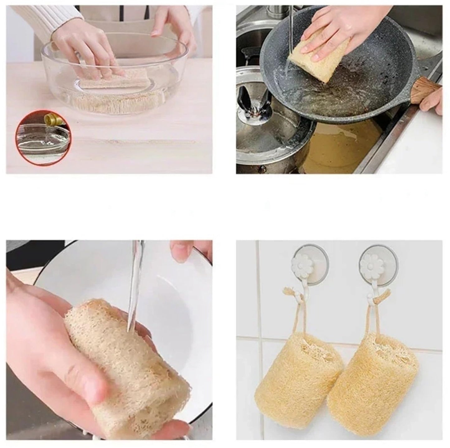 Yianntro 1/3pcs Multi Natural Loofah Washing Brushes Loofa Bath Body Shower Sponge Kitchen Cleaing Scrubber Bathroom Accessories Beauty and Personal Care Yianntro