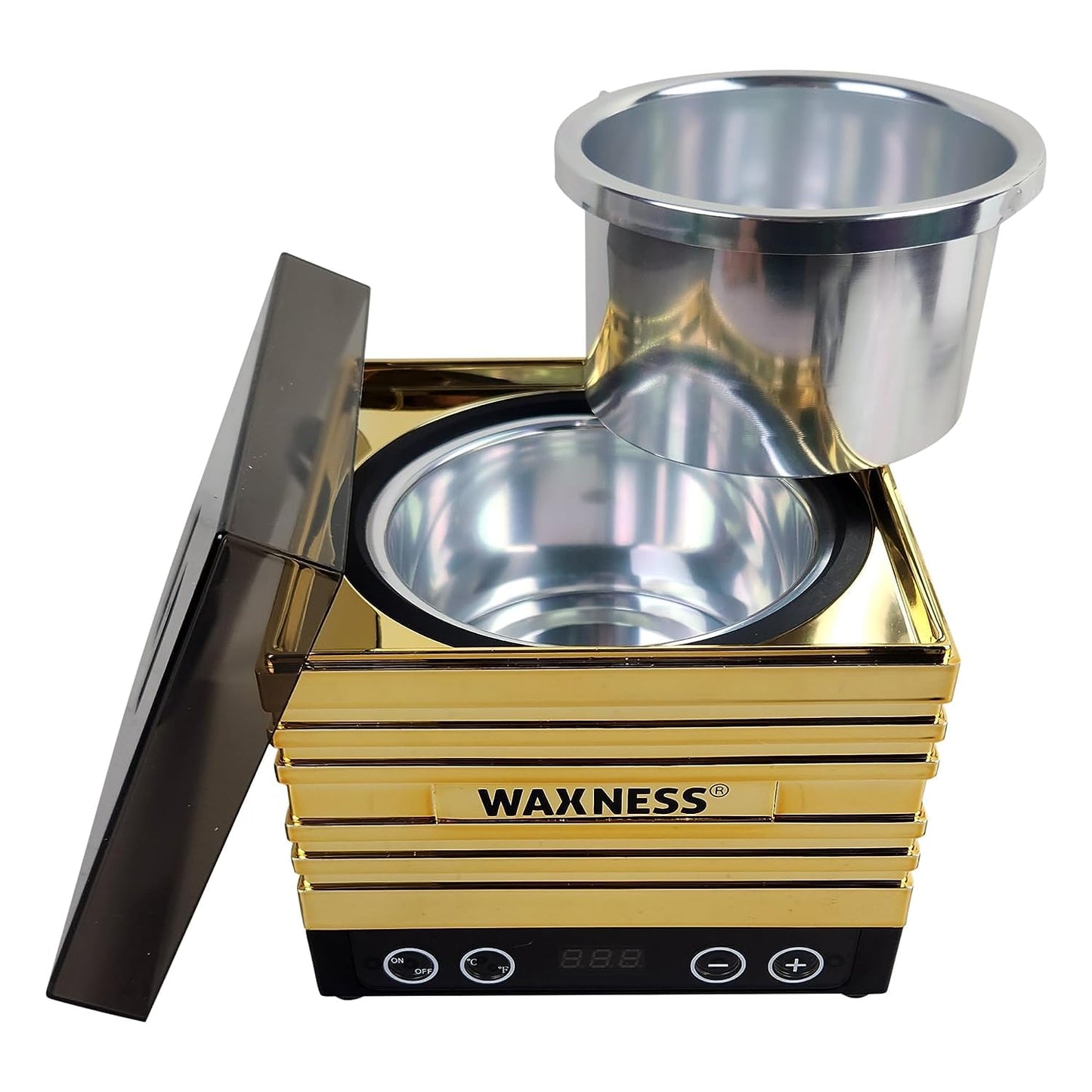 Waxness Premium Gold Stripless Wax Kit with W-CUBE Digital Heater, 1.65 lb (750 g) Hard Wax Beads - Rosin-Free Wax for Sensitive Skin - Professional Beauty and Personal Care Waxness