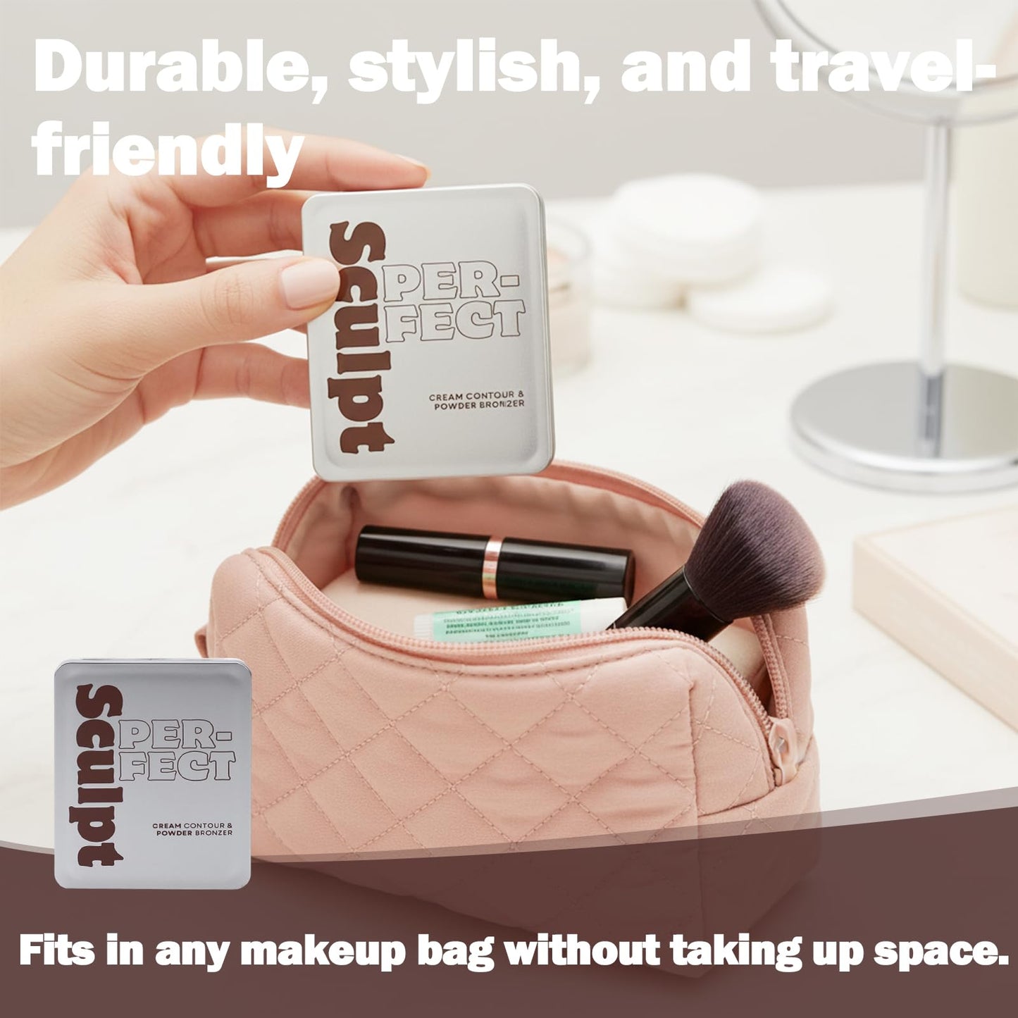 oz lab Sculpt Perfect Contour Bronzer Duo Palette - Matte Bronze Powder - Natural Sculpting & Warmth (01 SOFT SANDSTONE, Cream Contour: 0.09 oz / 2.5 Beauty & Personal Care OZ LAB