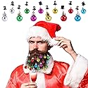 JOVITEC 24 Pcs Christmas Beard Ornaments Set Colorful Christmas Facial Hair Baubles and Beard Bells with Clips for Men Santa Claus Christmas New Year Beauty & Personal Care JOVITEC