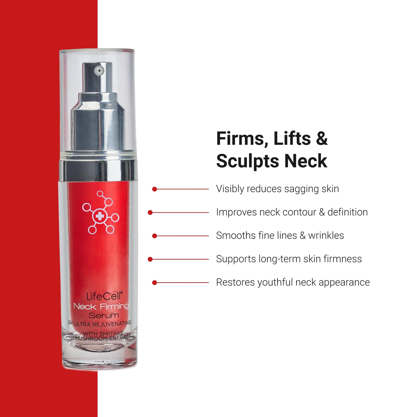 LifeCell Neck Firming Serum - Anti-Aging Neck and Cream with Fermiskin & Shiitake Extract - Firms, Lifts, and Reduces Sagging Skin - Lightweight, Fast Beauty & Personal Care LifeCell