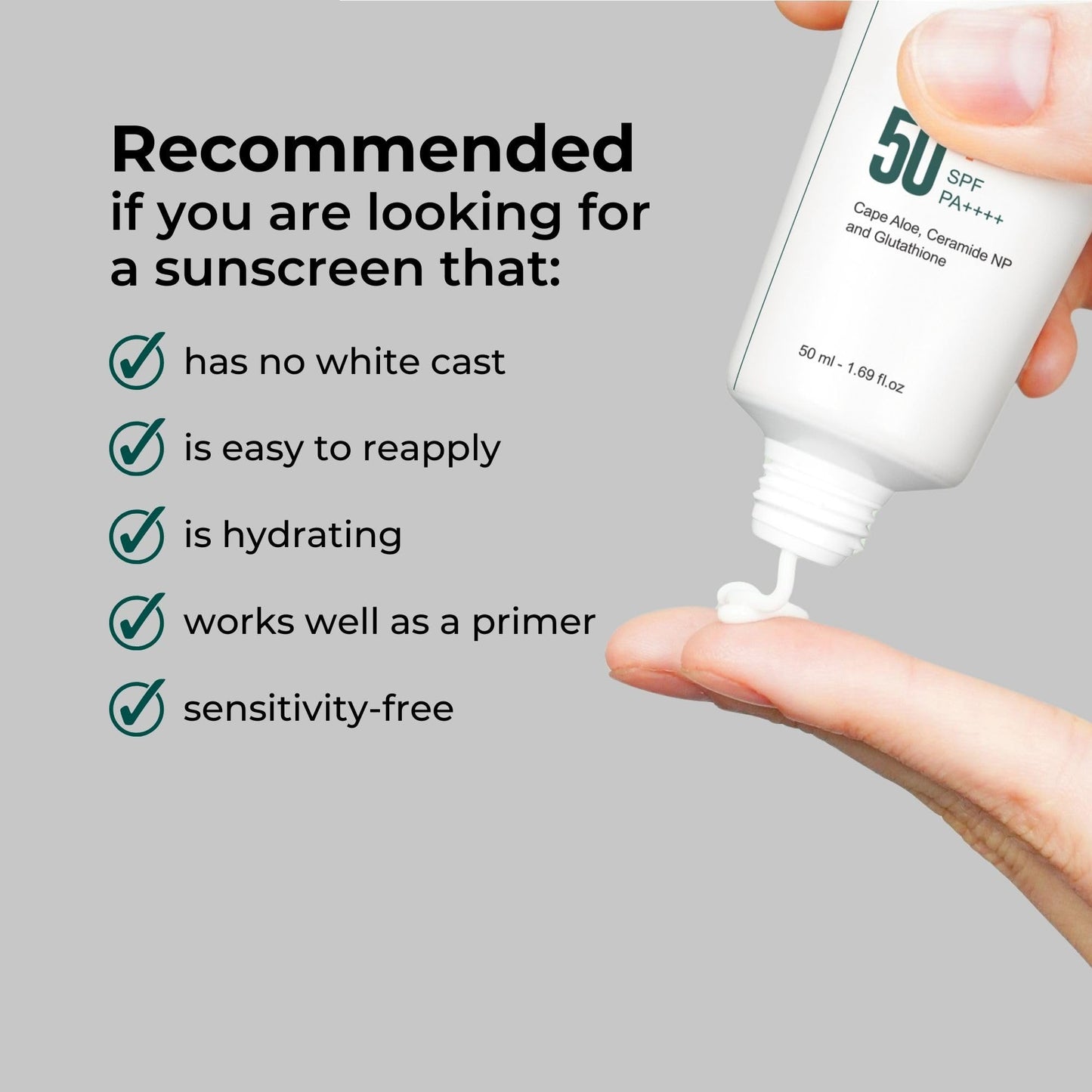 P.CALM Water Barrier Moisturizing Sun Cream Matte-Finish No White Cast SPF 50+ PA++++ Vegan Calming Moisture Daily Sunscreen for Dry Oily Sensitive Beauty & Personal Care P.CALM