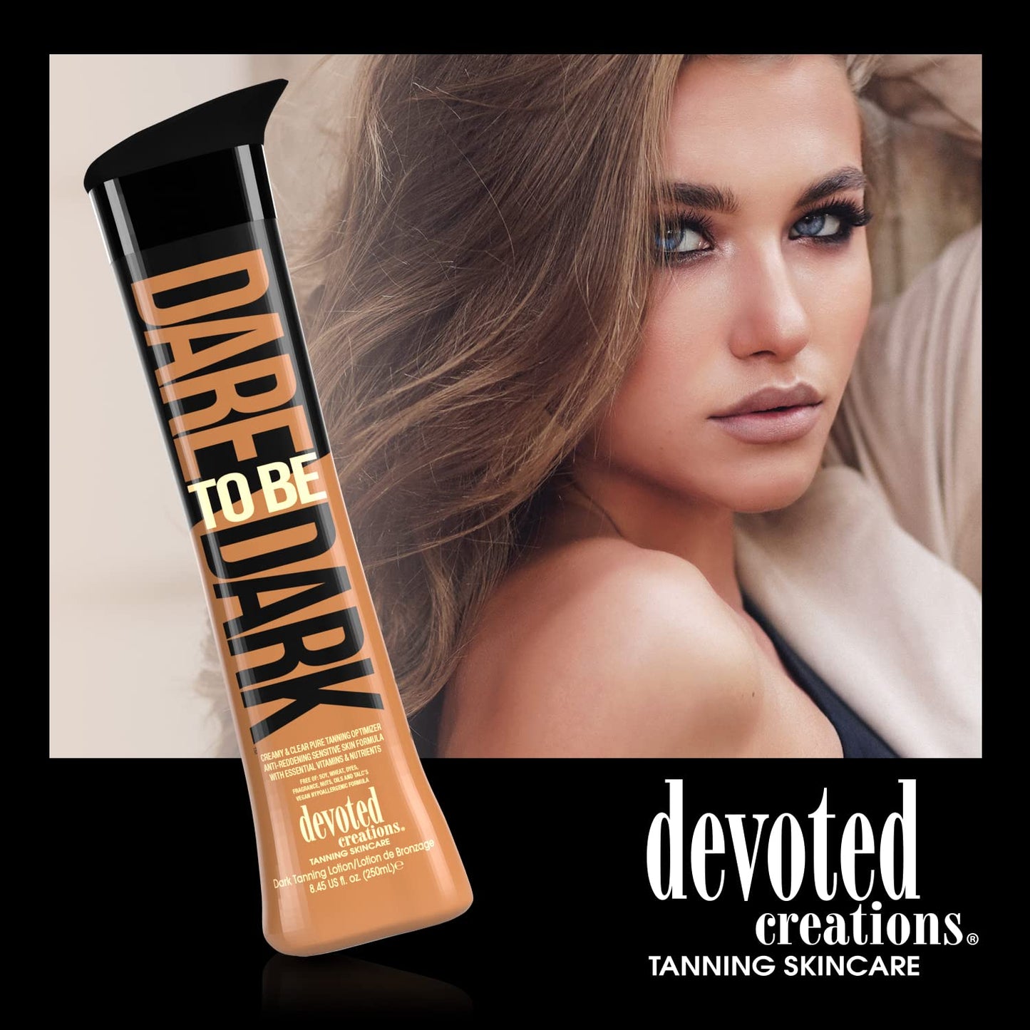 Devoted Creations Dare to be Dark Tanning Lotion - Creamy and Clear Pure Tanning Optimizer, Anti-Reddening, Sensitive Skin Formula with Essential Beauty & Personal Care Devoted Creations