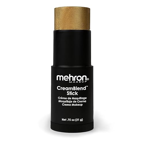 Mehron Makeup CreamBlend Stick | Face Paint, Body Paint, & Foundation Cream Makeup | Perfect for Halloween .75 oz (21 g) (Gold) Beauty & Personal Care Mehron