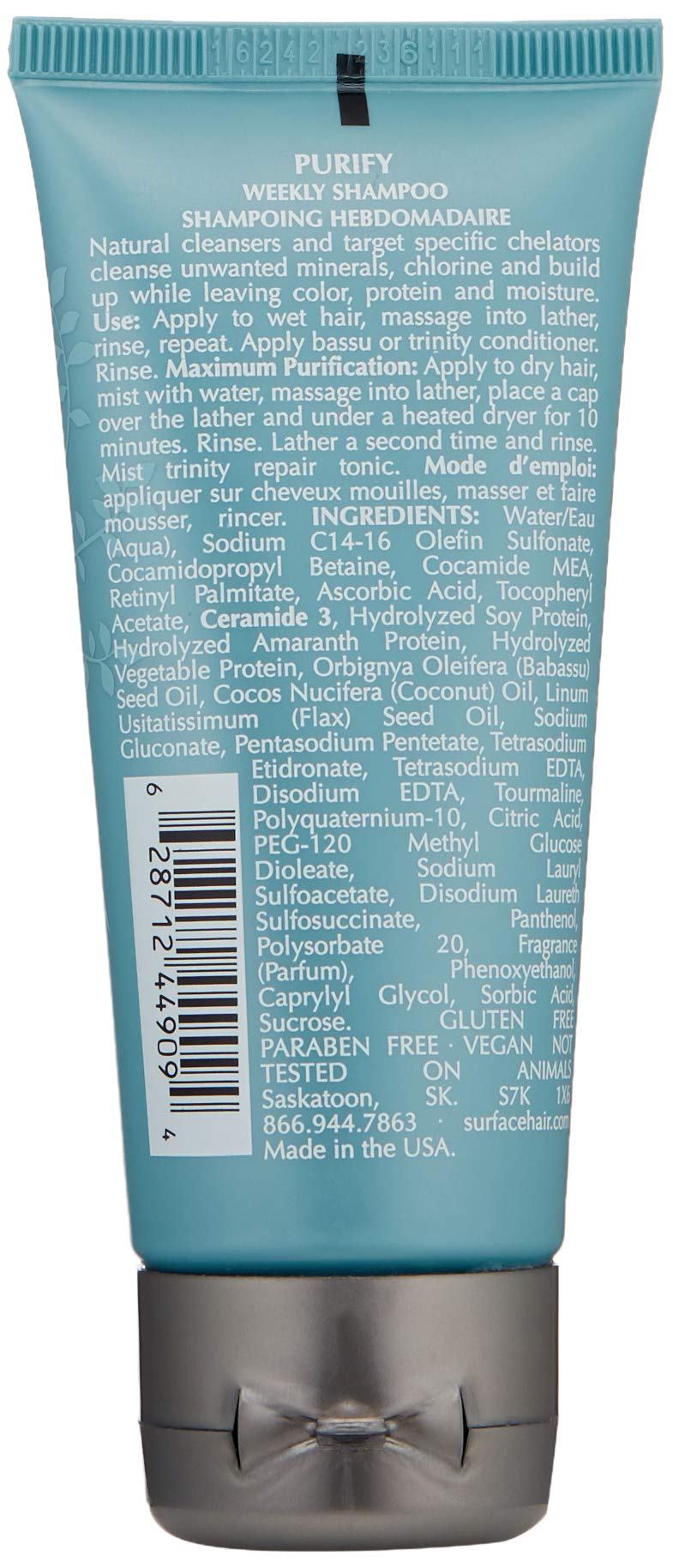 SURFACE Hair - Purify Clarifying Cleansing Shampoo - Clarify, Deep Cleanse, Sulfate Free - 2 fl oz Beauty & Personal Care SURFACE