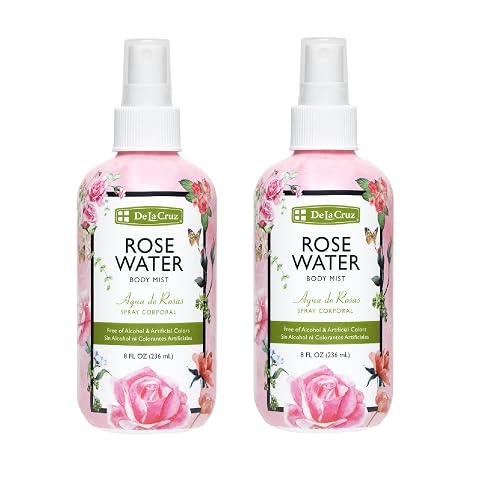 De La Cruz Rose Water Spray, No Parabens or Artificial Colors, Vegan, Made in USA 8 FL. OZ. (2 Bottles) Beauty & Personal Care De La Cruz