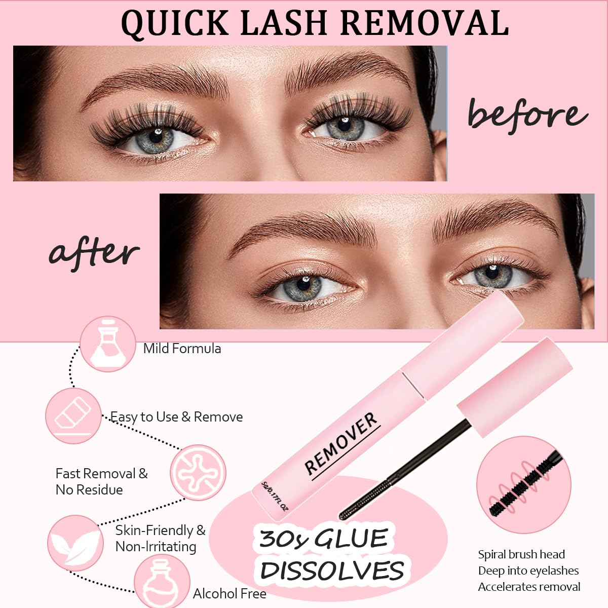 Lash Bond and Seal Kit 4 Pcs DIY Lash Extension with Waterproof Lashe Cluster Glue 72h Hold and Seal Lash Remover Tweezers Portable Eyelash Brush Beauty & Personal Care Qiveaory