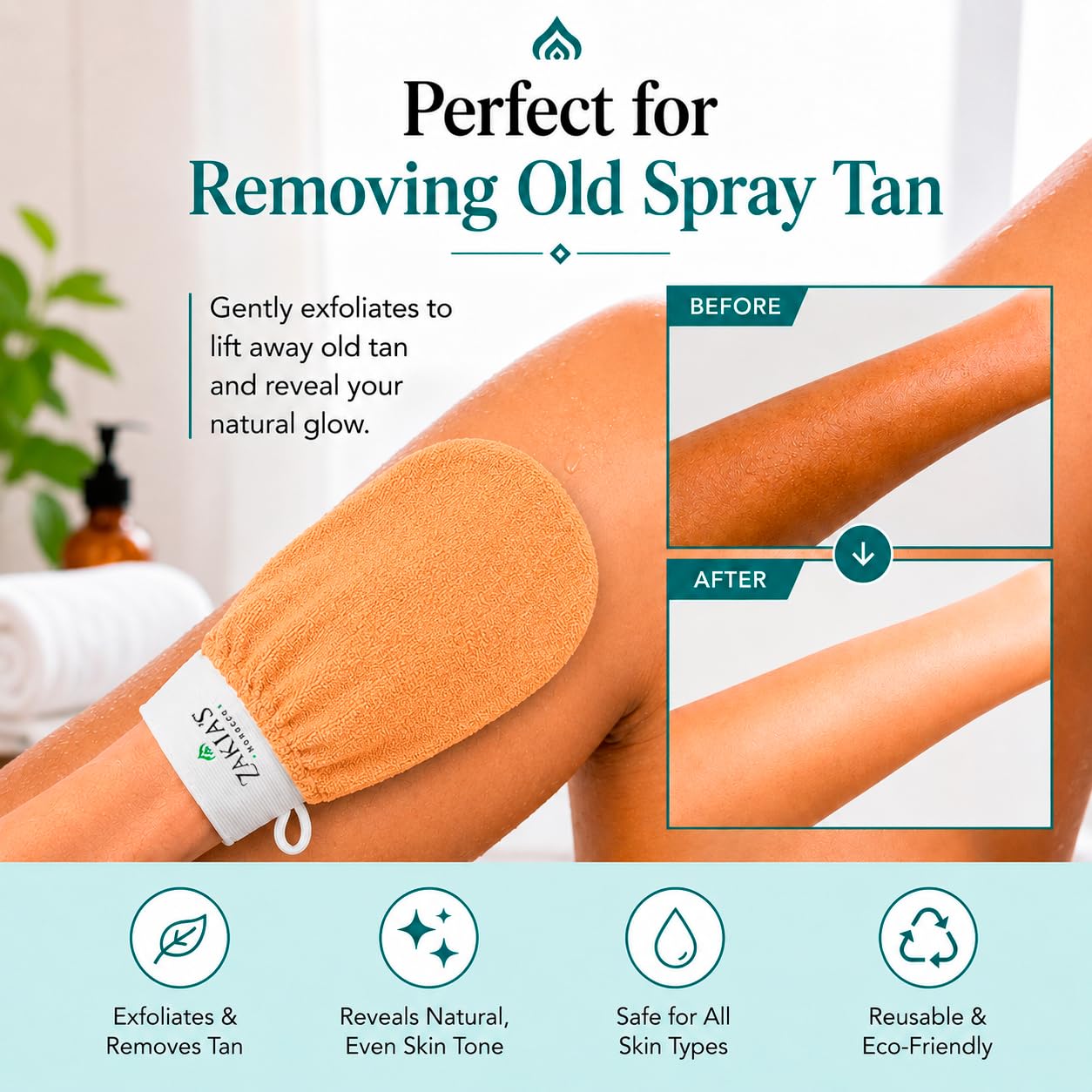 Original Kessa Exfoliating Glove - Salmon Beige - Microdermabrasion Exfoliating Mitts, Removes unwanted dead skin, dirt and grime and Keratosis Beauty and Personal Care Zakia's Morocco