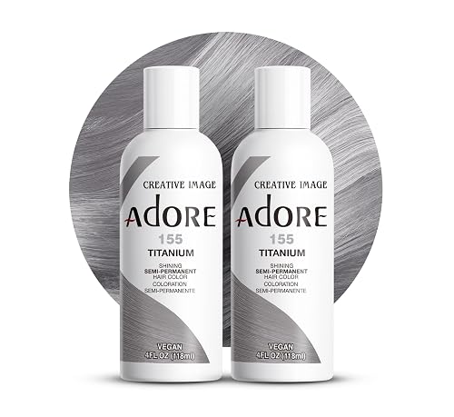 Adore Semi Permanent Hair Color (155 Titanium) (2 Pack) | Vegan & Cruelty-Free Grey Hair Dye | No Ammonia, No Peroxide, No Alcohol | 4 Fl Oz Beauty & Personal Care Adore