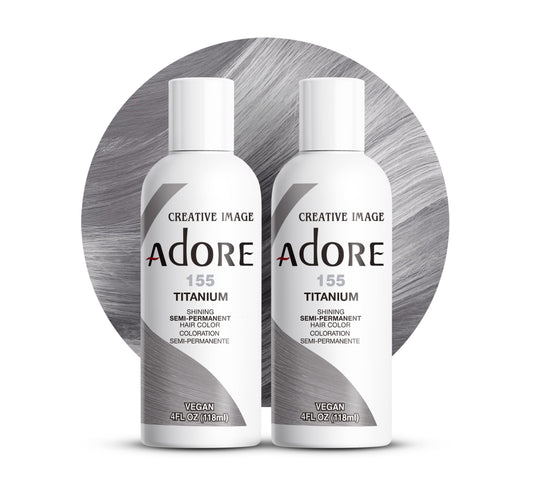 Adore Semi Permanent Hair Color (155 Titanium) (2 Pack) | Vegan & Cruelty-Free Grey Hair Dye | No Ammonia, No Peroxide, No Alcohol | 4 Fl Oz Beauty & Personal Care Adore