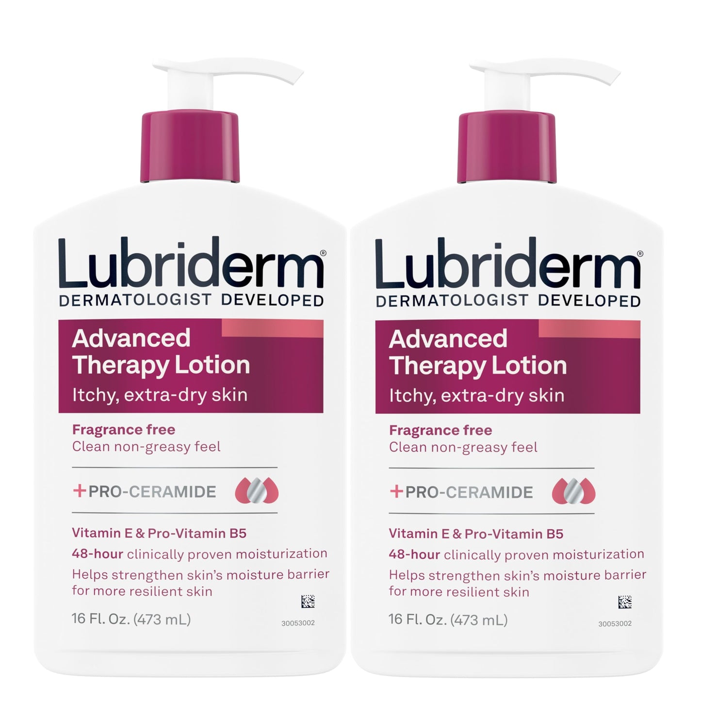 Lubriderm Advanced Therapy Fragrance Free Moisturizing Hand & Body Lotion + Pro-Ceramide with Vitamins E & Pro-Vitamin B5, Intense Hydration for Extra Beauty & Personal Care Lubriderm