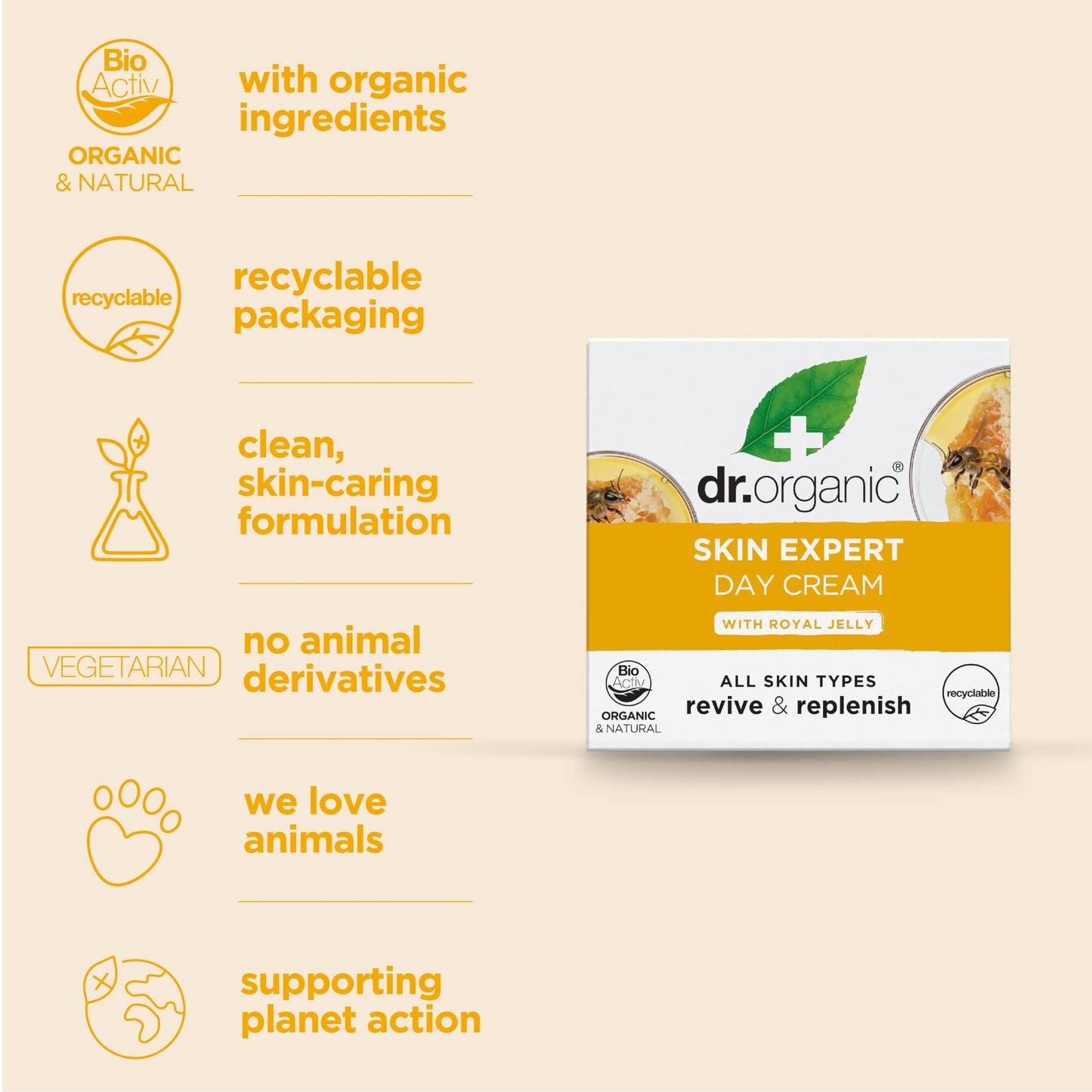 Dr Organic Royal Jelly Day Cream 50ml by Dr. Organic Beauty & Personal Care Dr. Organic