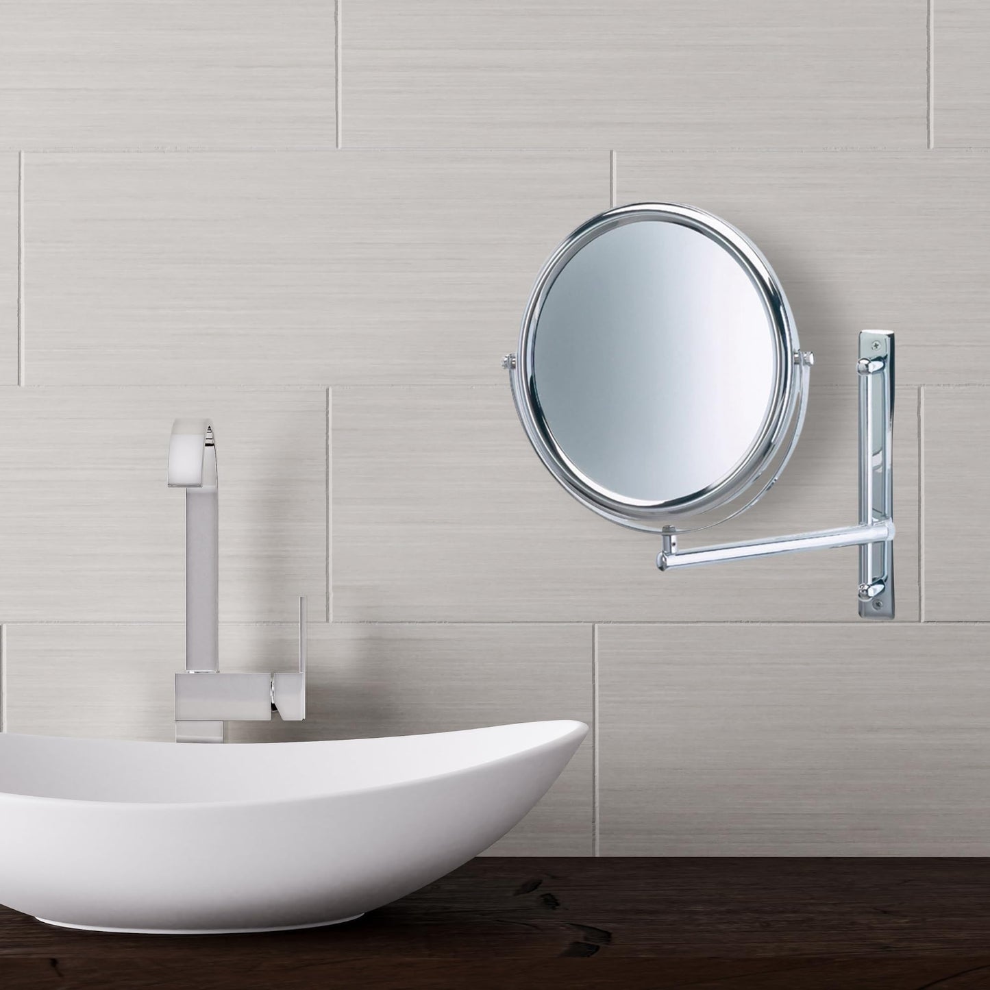 JERDON Two-Sided Wall-Mounted Makeup Mirror with 3X-1X Magnification -9” Diameter Mirror Extends 9” - Polished Chrome Finish - Model JP3030CF Beauty & Personal Care JERDON