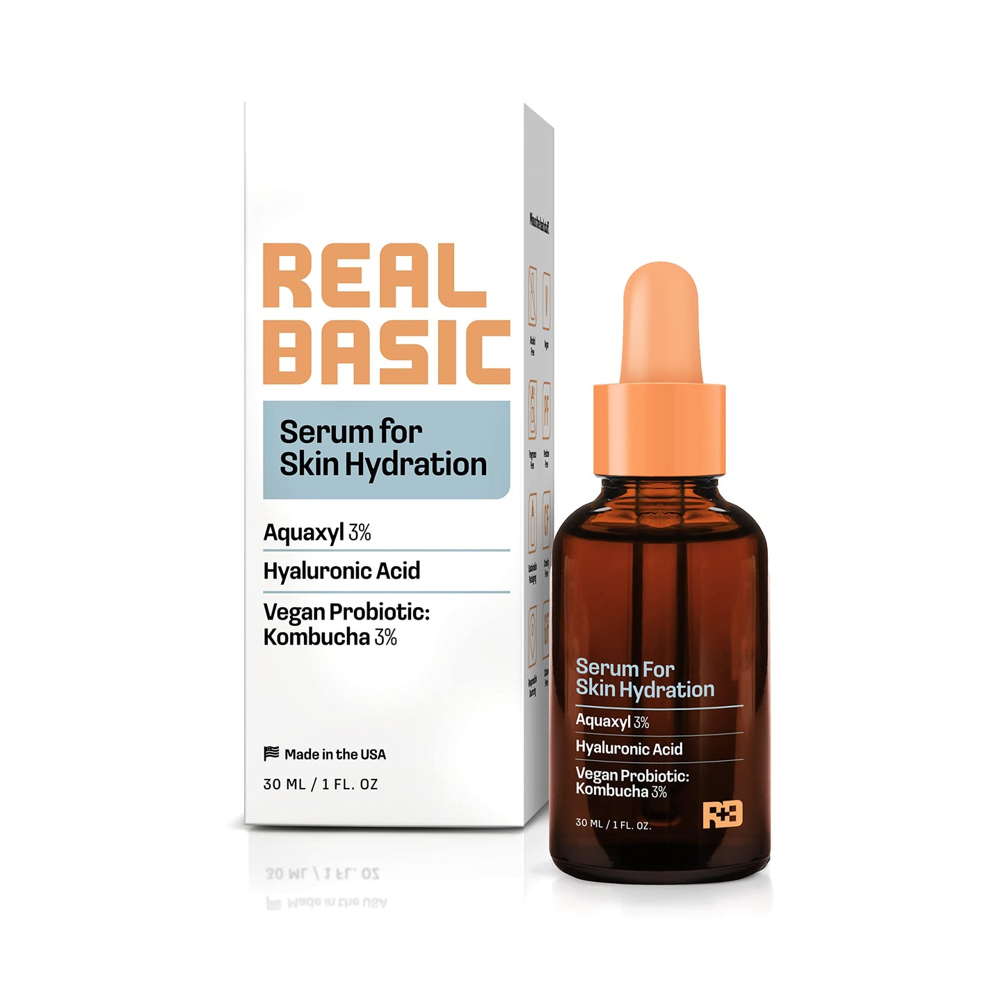 Real Basic Skin Serum for Skin Hydration with Aquaxyl, Hyaluronic Acid and Kombucha 1 oz. - Skin Serum Hydrating Treatment, Serum for Face Hydrating Beauty & Personal Care REAL BASIC