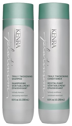 Kenra Platinum Truly Thickening Shampoo & Conditioner Set | Volumizing + Fuller-Looking Hair | Adds Body | Lightweight | for Fine & Thin Hair | Beauty & Personal Care Kenra