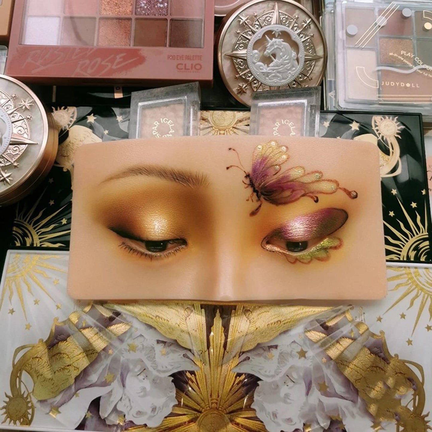 muzlee Face Eyes Makeup Practice Board 3D Realistic Face Skin Board Practice Model for Eyeshadow Eyeliner Eyebrow Lash Mapping Beauty & Personal Care muzlee