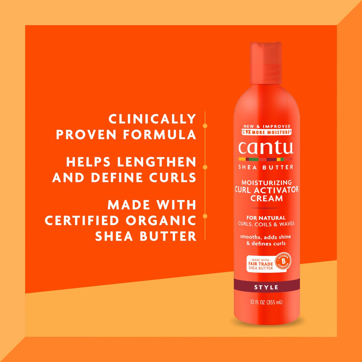 Cantu Moisturizing Curl Activator Cream for Natural Hair with Pure Shea Butter, 12 fl oz (Pack of 2) Beauty & Personal Care Cantu