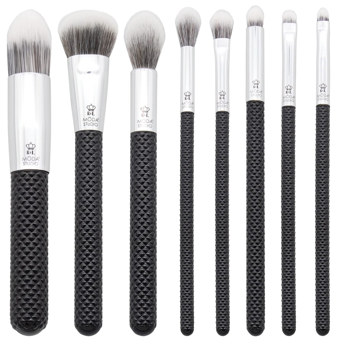 Moda Studio Backstage Pass 8pc Makeup Brush Kit - Complete Face & Eye Brush Set with Travel Pouch Beauty & Personal Care MODA