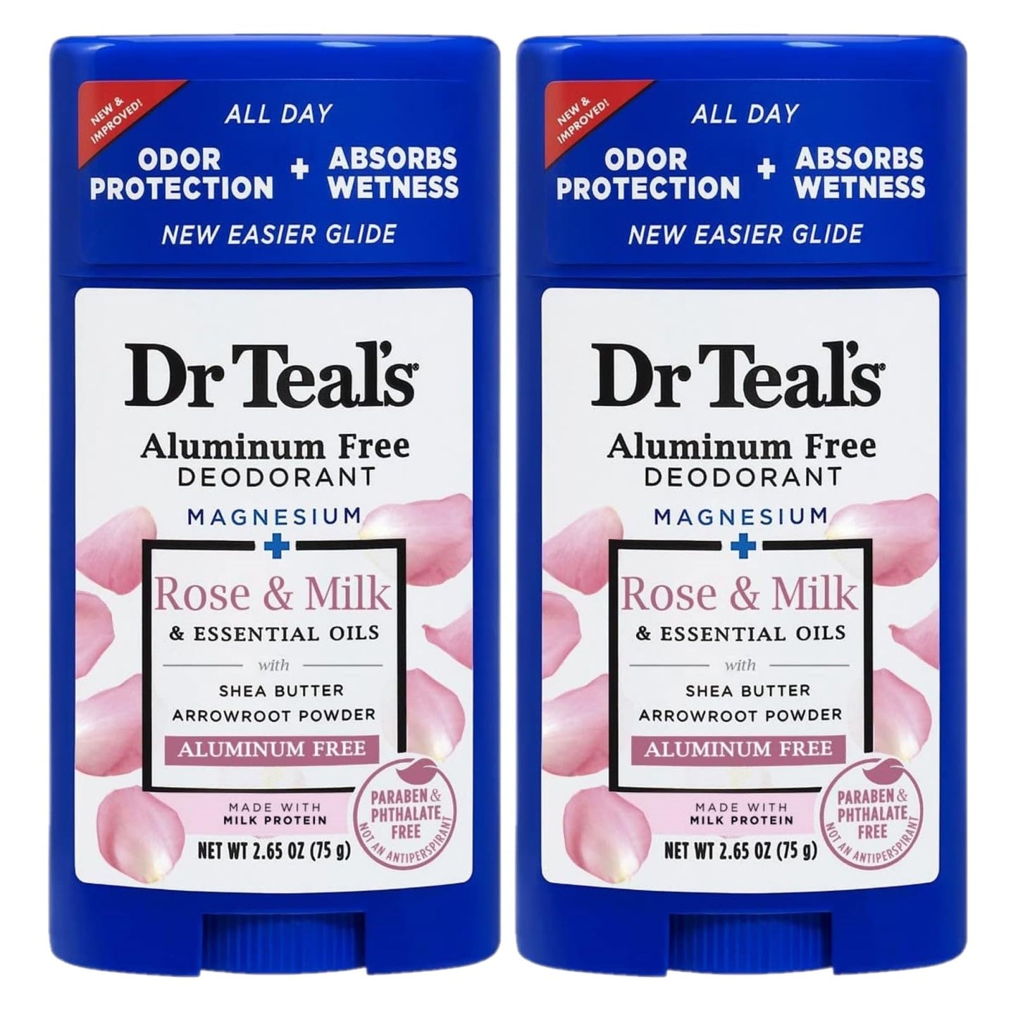 Dr. Teal's Rose & Milk Deodorant Gift Set (2 Pack, 2.65oz Ea) - Rose & Milk Formula - Aluminum Free with Magnesium - Essential Oils, Shea Butter Beauty and Personal Care Dr Teal's