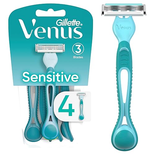 Gillette Venus Simply 3 Sensitive Women's Disposable Razors, Pack of 1 with 4 razors Beauty & Personal Care Gillette Venus