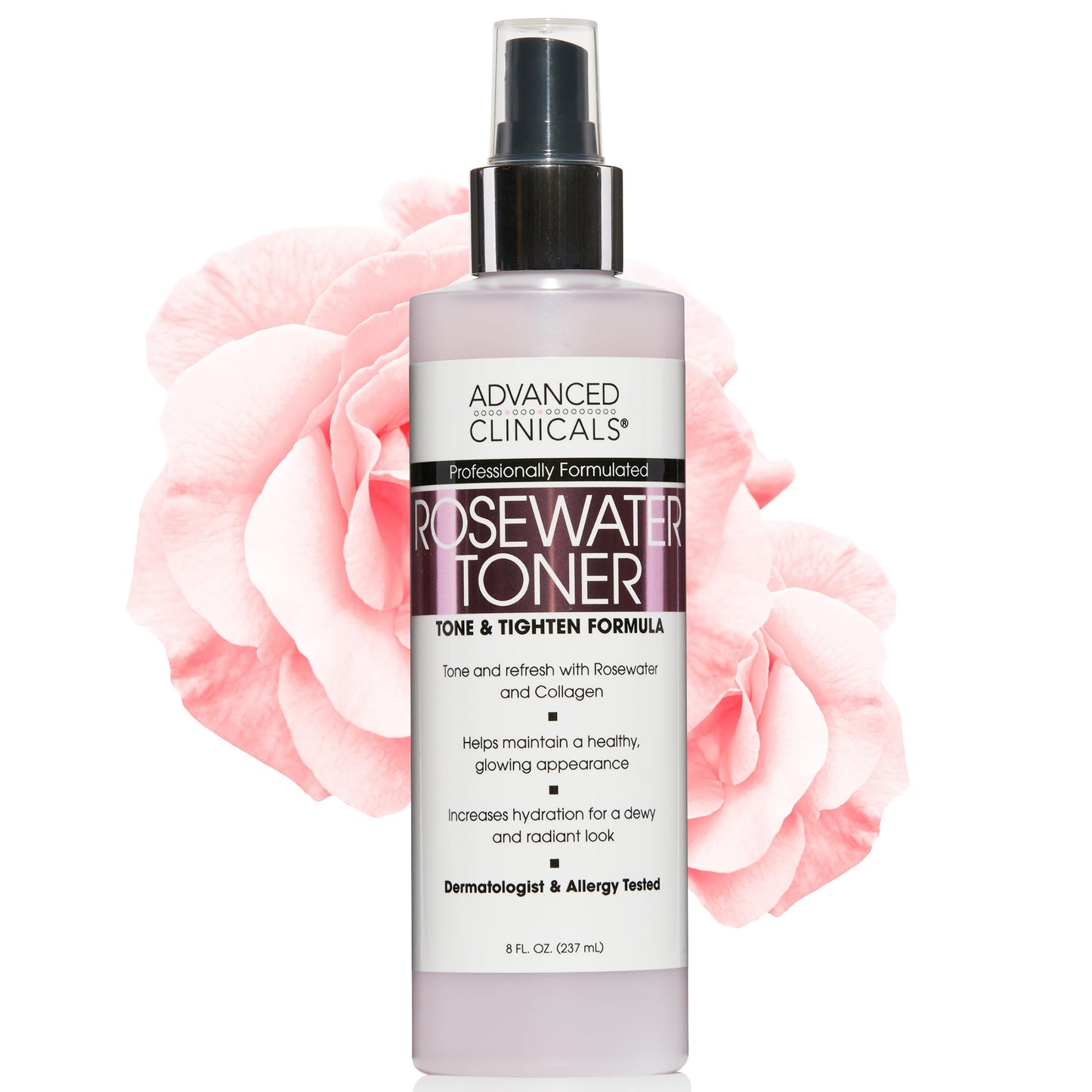 Advanced Clinicals Collagen + Rosewater Facial Mist Toner W/Charcoal & Aloe Vera. Alcohol-Free PH Balancing Formula Detoxifies & Hydrates Skin Beauty & Personal Care Advanced Clinicals
