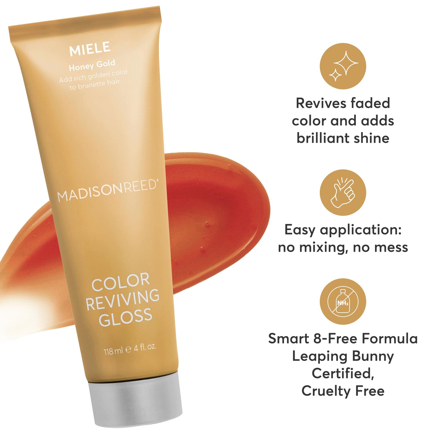 Madison Reed Color Reviving Gloss - Miele Honey | Semi-Permanent, Color Depositing Gloss for Dark Blonde to Brown Hair, Adds Honey Gold Warmth Beauty & Personal Care Madison Reed