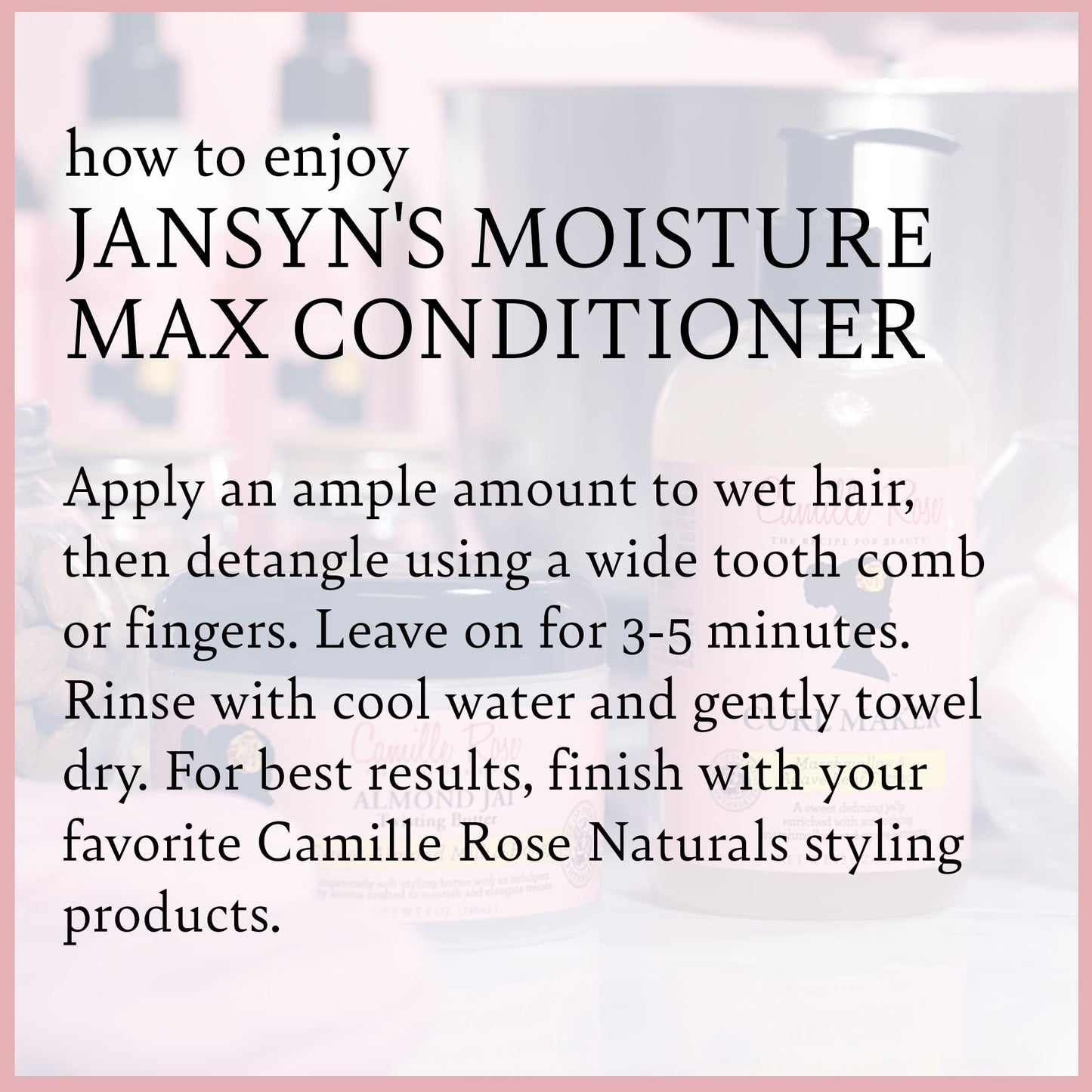 Camille Rose Jansyn's Moisture Max Conditioner, 8 Oz Beauty & Personal Care Camille Rose