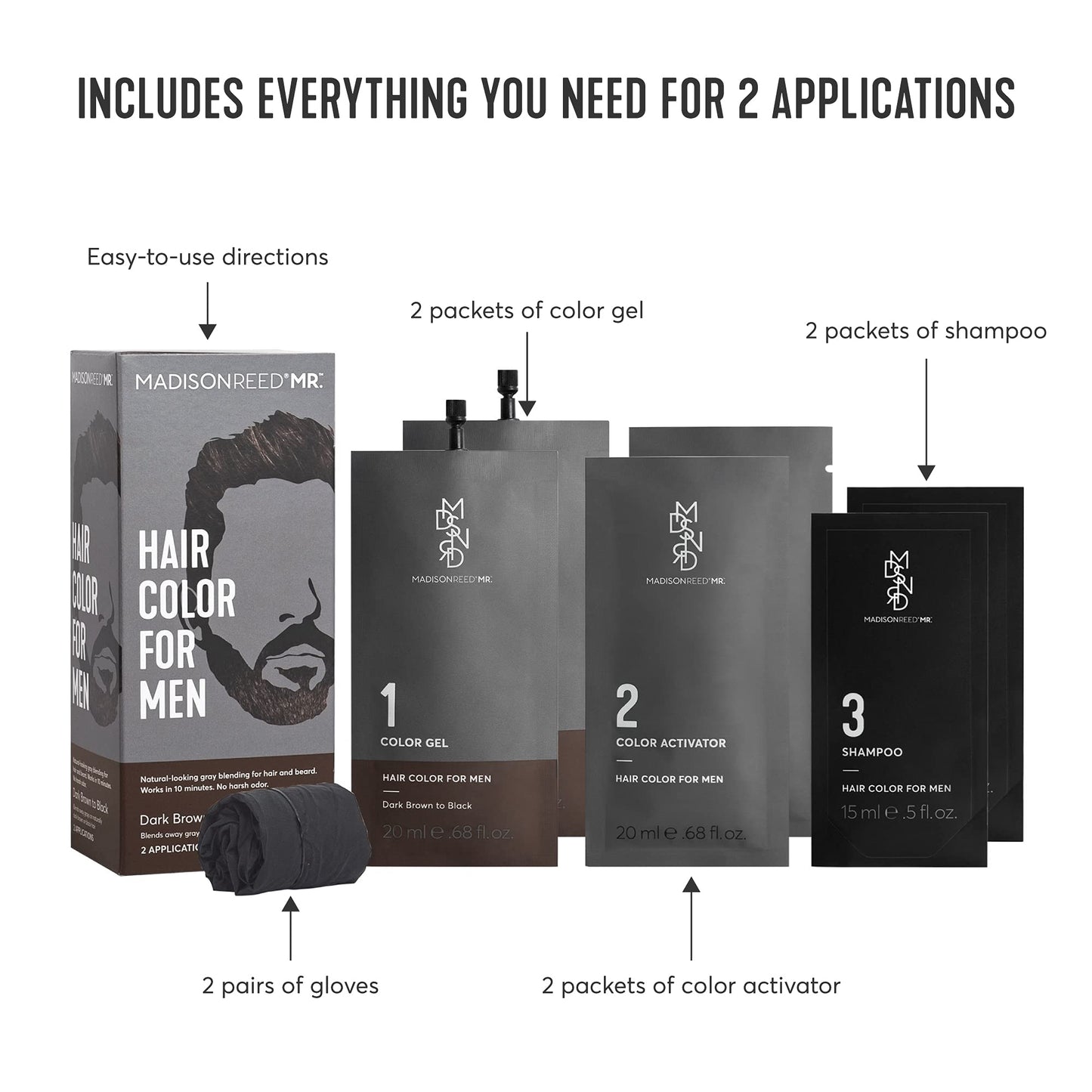 Madison Reed Mr. Hair Color for Men, Dark Brown to Black Demi-Permanent Hair Dye, Reduces Grays in 15 Minutes For Hair & Beard, Nourishing Beauty & Personal Care Madison Reed