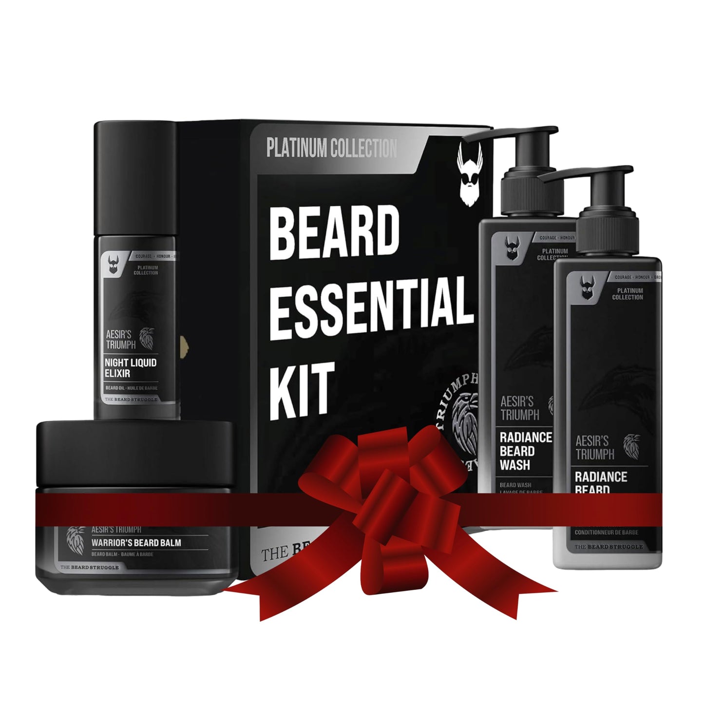 The Aesir's Triumph Beard Grooming Kit - Beard Growth Essentials with Balm, Oil, Wash & Conditioner for Men - Platinum Collection Beauty and Personal Care The Beard Struggle