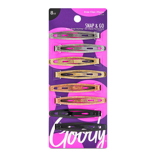 Goody Metal Contour Hair Snap Clips - 8 Count, Assorted Colors - Just Snap Into Place - Suitable for All Hair Types - Pain-Free Hair Accessories Beauty & Personal Care GOODY
