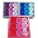 3 Boxes (27 Pcs Total) of Flora Scented Rose Flower Bath Soap, Plant Essential Oil Rose Soap in Gift Box, Gift Beauty & Personal Care CleveAid