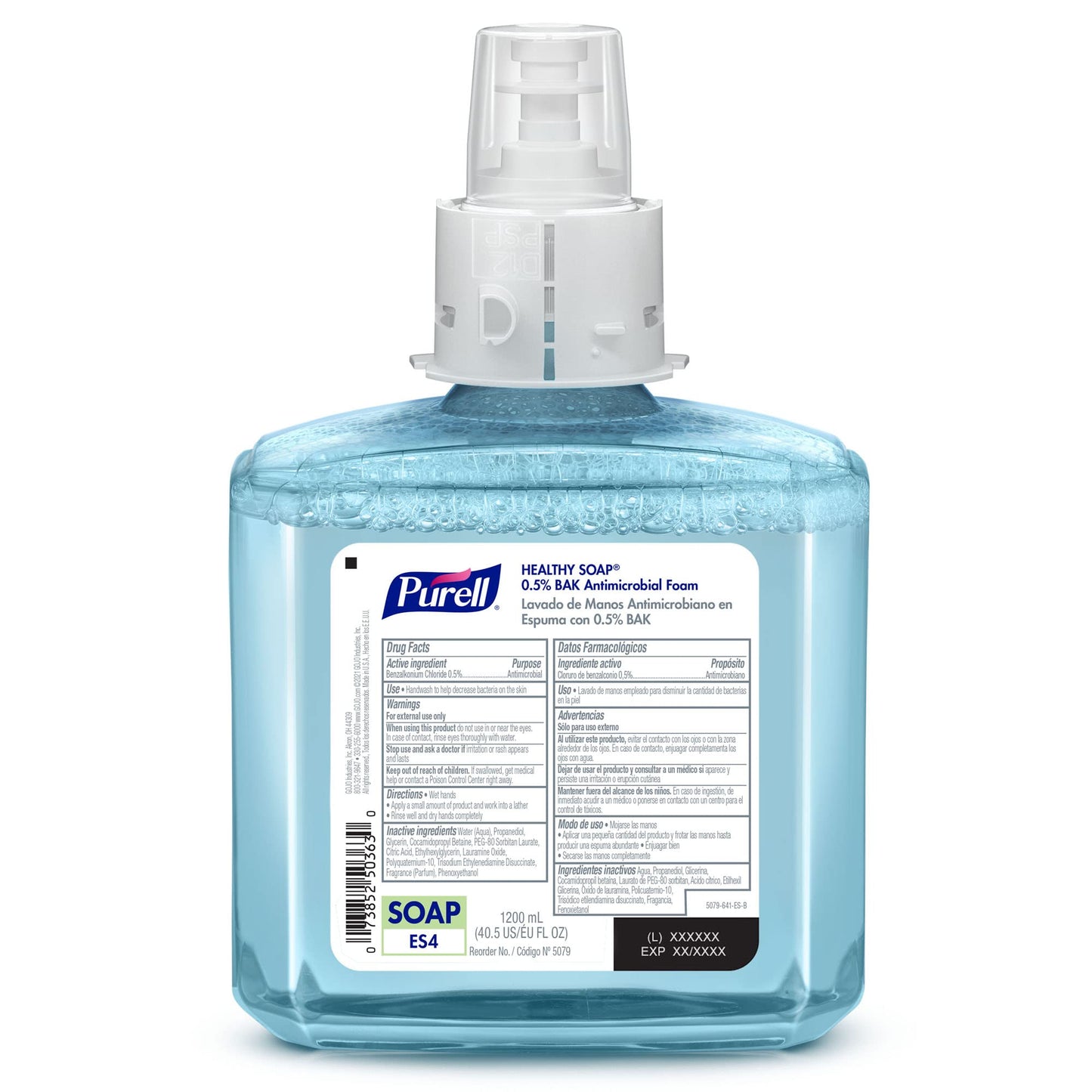 PURELL Brand HEALTHY SOAP 0.5% BAK Antimicrobial Foam, Lightly Fragranced, 1200 mL Refill for PURELL ES4 Manual Soap Dispenser (Pack of 2) - 5079-02 Beauty & Personal Care Purell
