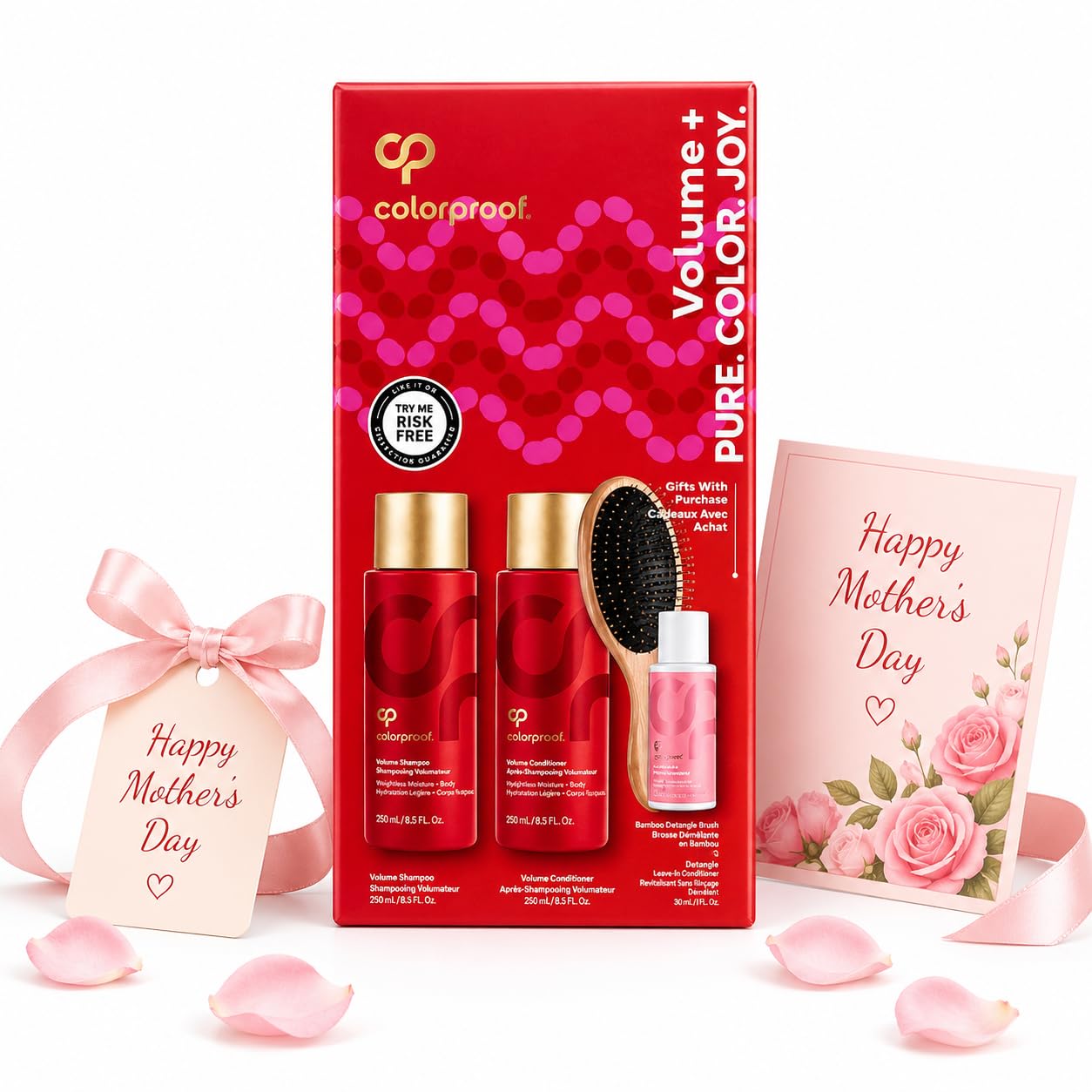 ColorProof Mothers Day Volumizing Gift Set | Relaxation Gifts For Women Hair Care | Complete Set With Volume Shampoo, Conditioner, Overnight Serum Beauty & Personal Care ColorProof