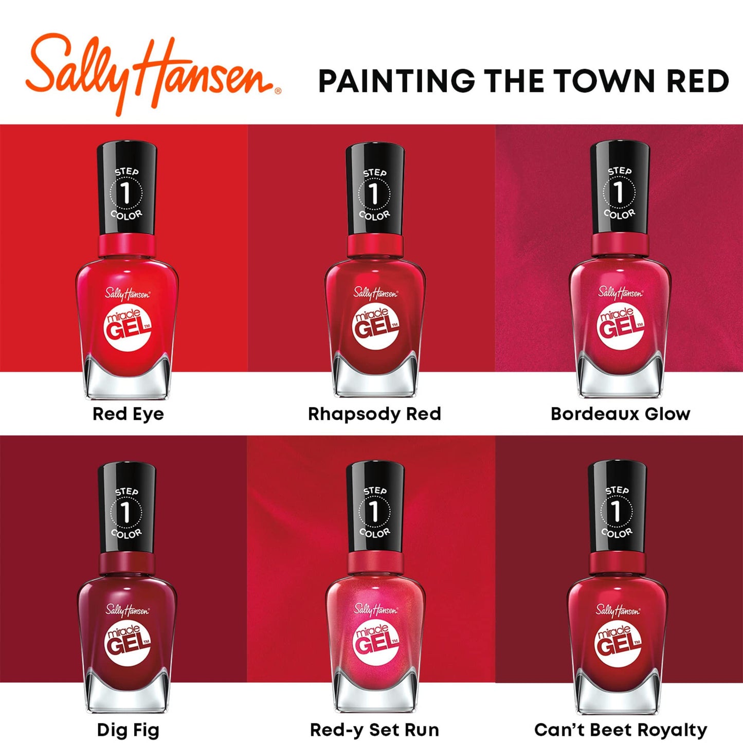 Sally Hansen Miracle Gel Nail Polish, Shade Red-y, Set, Run! #446 Beauty & Personal Care Sally Hansen