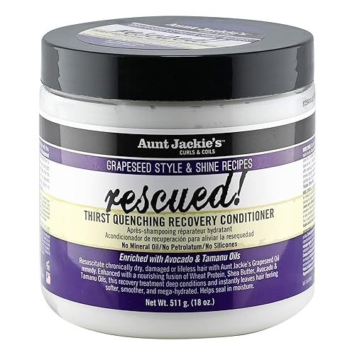Aunt Jackie's Grapeseed Style and Shine Recipes Rescued Thirst Quenching Hair Recovery Conditioner Repair Treatment, Seals in Moisture, 18 oz Beauty & Personal Care Aunt Jackie's