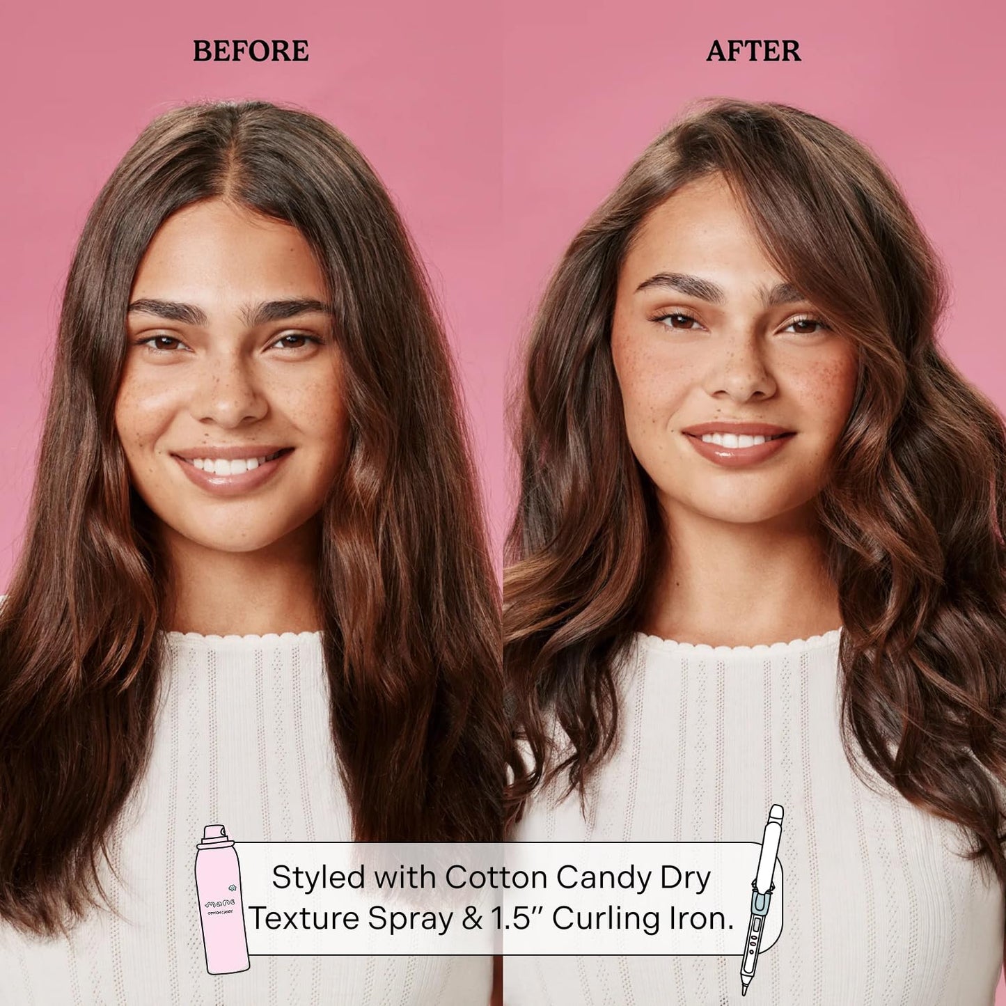 Mane Cotton Candy Dry Texture Spray - Volumizing Spray for Fine Hair - Lightweight Hair Styling Spray with Root Lift & Soft Tousled Texture - Heat Beauty & Personal Care Mane