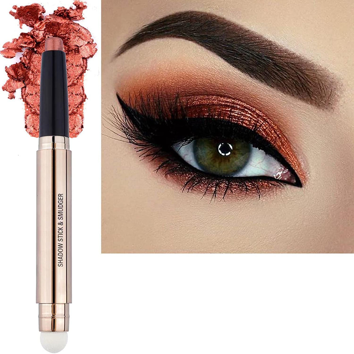 2 in 1 Orange Copper Eyeshadow Pencil, Cream Smooth Shimmer Eyeshadow Stick Crayon, Hypoallergenic Multi-Dimensional Waterproof Long Lasting Eye Beauty & Personal Care MAY FOLTREN