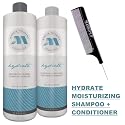 Marcia Teixeira Keratin Care Hydrate MOISTURIZING Shampoo & Conditioner DUO SET, Sulfate-Free for Normal to Dry Hair (w/Sleek Comb) Moisture Hydrating Beauty & Personal Care Marcia Teixeira