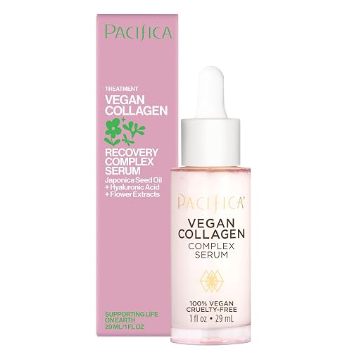 Pacifica Vegan Collagen Complex Face Serum Anti Aging Hydrating Serum w/Hyaluronic Acid for Plumping & Firming Collagen Boosting Facial Serum for Fine Beauty & Personal Care Pacifica