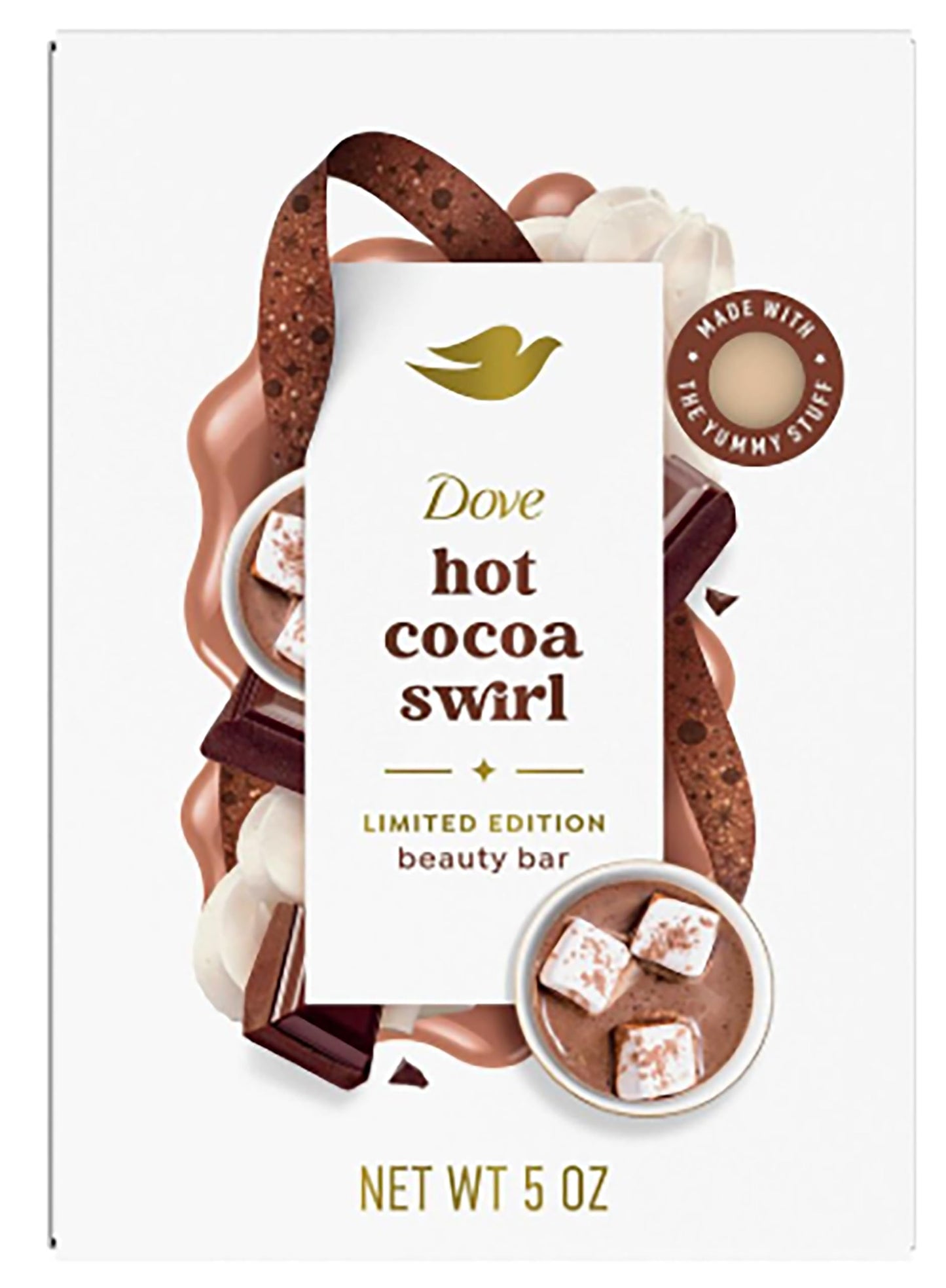 Dove Hot Cocoa Swirl Limited Edition Beauty Bar Soap, Holiday Treats Collection, Moisturizing Beauty Bar, 5 oz, 1 Count Beauty & Personal Care Dove