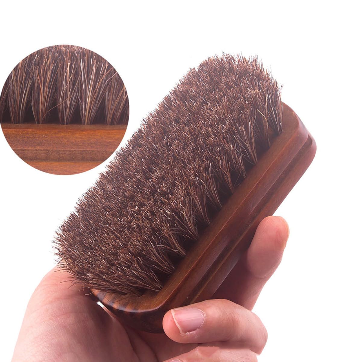 Angoily Horsehair Beard Brush for Men, Beard Straightener, Wood Handle Neck Duster Sweeping, Detangling Facial Hair, Soft Bristle for Home and Barber Beauty and Personal Care Angoily